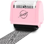 Miseyo Wide Roller Stamp Identity Theft Stamp 1.5 Inch Perfect for Privacy Protection,Anti-Theft Security Confidential Easy for Guard Personal Information Blockout - Pink - Image 2