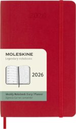 Moleskine Classic 12 Month 2026 Weekly Planner, Soft Cover, Pocket (3.5" x 5.5"), Scarlet Red, 144 pages - Image 2