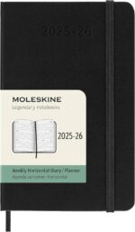 Moleskine Classic 18 Month 2025-2026 Weekly Horizontal Planner, Hard Cover, Pocket (3.5" x 5.5"), Black, 208 pages - Image 2