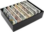 Money Organizer for Cash, 8 Compartment Black Acrylic Money Holder, Cash Tray, Cash Box, Cash Organizer for Bills - Image 2