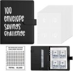 Money Saver Budget Binder Book with Pouches, 100 Envelope Challenge Binder with Numbers, A5 Money Budget Envelopes for Cash Saving $5,050 Black - Image 2
