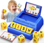 Montessori Matching Letter Game for Kids Ages 3-8 | Educational Learning Spelling Toys with Storage Function | Christmas Birthday Gifts for 3 4 5 6 Year Old Boys & Girls | Larger Blue (50% Bigger) - Image 2
