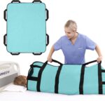 Multipurpose 48" x 40" Positioning Bed Pad with Reinforced Handles - Reusable & Washable Transfer Sheet for Turning, Lifting & Repositioning - Double-Sided Nylon Fabric, Aqua Blue - Image 2