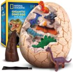 NATIONAL GEOGRAPHIC Jumbo Dinosaur Egg Dig Kit - Dig Out 12 Dino Figures & Replica T. Rex Tooth from Giant 6" Egg, Dino Egg, Jumbo Egg, Dinosaur Egg Toys, Educational Science Kits - Image 2