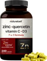 NatureBell Zinc Quercetin with Vitamin C & D3, 240 Capsules | Quercetin 1,000mg + Zinc 50mg + Vitamin C 250mg + Vitamin D3 5,000 IU | 4-in-1 Advanced Immune & Lung Support | ZincVanta Formula - Image 2
