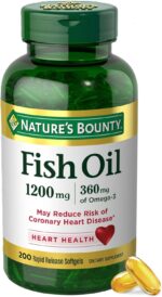 Nature's Bounty Fish Oil Omega 3 Supplements - Supports Heart Health, 1200 Mg Fish Oil, Omega-3, 200 Softgels (Pack of 1) - Image 2