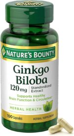 Nature's Bounty Ginkgo Biloba Capsules 120mg, Memory Support Supplement, Supports Brain Function and Mental Alertness, 100 Capsules - Image 2