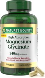 Nature’s Bounty High Absorption Magnesium Glycinate 240 mg for Supporting Muscle Relaxation and Bone, Heart & Nerve Health – Non-GMO, Gluten-Free, Vegetarian, 120 Count/60 Servings - Image 2