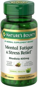 Nature's Bounty Mental Fatigue and Stress Relief, Rhodiola Supplement, 400 mg, Capsules, 30 Count - Image 2