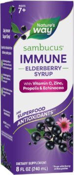Nature's Way Sambucus Immune Elderberry Syrup, Elderberry extract, Vitamin C and Zinc with Propolis & Echinacea for Immune Support*, with Superfood Antioxidants(1), 8 Fl Oz (Packaging May Vary) - Image 2
