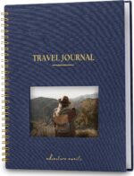Nook Theory Personalized Travel Journal for Women, Men - Linen Travelers Notebook, Adventure Book with Prompts, Perfect for Travel Gifts (Indigo) - Image 2