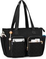 Nurse Tote Bag Clinical Bag Empty, Large Nurse Bag for Work fits 15.6" Laptop for Medical Assistants, Home Healthcare, Travel, Black - Image 2