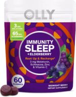 OLLY Immunity Sleep Gummy, Immune and Sleep Support, 3mg Melatonin, Echinacea, Zinc, Vitamin C, Chewable Supplement, Berry - 60 Count - Image 2