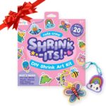 Ooly 28 PC DIY Shrinking Art Kit for Kids, 20 Plastic Pre Cut Charms and More, No Mess Creative Activity Jewelry Making Kit - Cute Crew - Image 2