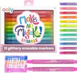 Ooly Make No Mistake Glittery Erasable Markers, 12 Stress and Mess Free Sparkle Markers You Can Erase, Colorful Supplies for Any Arts & Crafts - Image 2