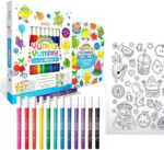 Ooly Yummy Yummy Coloring Kit Includes 10 Lightly Scented Markers, Over 100 Scented Stickers, and 30 Pages of Hidden Pattern Coloring Book, Perfect Airplane Travel Set and Creative Play - Image 2