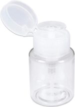 PANA 3oz Push Down Pump Dispenser Flip Top Cap Refillable Empty Bottle - Color: Clear - Lockable Travel Cosmetic Packaging Empty Bottle for Nail Polish Manicure - Image 2