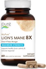 PURE ESSENCE LABS MyPure Lion's Mane 8X - Max Strength Brain Support with 100% Fruiting Body Organic Lion's Mane for Ultimate Cognitive Performance, Focus, and Mental Clarity, 60 Capsules - Image 2