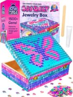 PURPLE LADYBUG Jewelry Box Craft for Girls 8-12 6-8 - Gift for 7 8 9 10 11 12 Year Old Girl, Christmas & Birthday Mosaic Arts and Crafts for Kids Ages 8-12, Girls Toys 8-10 with 1500+ Non-Toxic Gems - Image 2