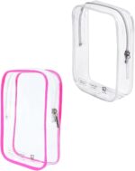 Packing Cubes Quart Size Travel Bag Tsa Approved Clear Toiletry Bag Small European International Must Haves Long Flight Airplane Essentials (2, Pink, Clear) - Image 2