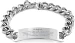 Papa Remembrance Cuban Chain Stainless Steel Bracelet, Thank You for The Love, Guidance, and Laughter, Best Memorial Gifts for Loss of Loved One, Sympathy Gifts for Men Women - Image 2