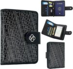 Passport Holder Wallet Case, Card Slots Travel Essentials Documents Organizer, Credit Card Holder, Coin Pocket Secure AMagnetic Closure Passport Fashion Alphabet Leather Cover for Men Women Black - Image 2