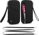 Passport Wallet, RFID Passport Holder with Vaccine Card Slot, for Family and Women & Men, Travel Document Organizer with Removable Wristlet Crossbody Strap (Black) - Image 2