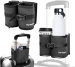 Perilogics Luggage Travel Cup Holder Hands Free Drink Caddy for Suitcase Handle. Perfect Airplane Travel Essential Accessory Gift for Frequent Traveler, Flight Attendant or with Children (Dark Gray) - Image 2