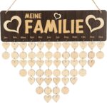 Perpetual Wall Calendar Wood, Dates to Remember Wall Birthday Calendar- Decorative Birthday Tracker Plaque Wall Hanging Gift for Mom/dad/Grandparents,Meine Familie,Freunde der Families - Image 2