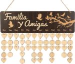 Perpetual Wall Calendar Wooden, Dates To Remember Wall Hanging Birthday Calendar- Decorative Birthday Tracker Plaque Wall Hanging Gift For Mom/dad/grandparents,FAMILIA Y AMIGAS-R6X - Image 2