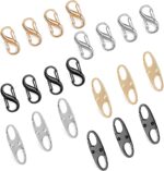 Phinus Lock Combo, Total 21PCS Clips Anti-Theft, Locks Anti-Theft for Luggage, Clothing, Backpacks, Boots, Purses, Travel Outdoor Sports(Black, Silver, Gold) - Image 2