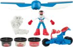 Play-Doh Marvel Captain America Moto-Slicer Playset with Bendy Action Figure, 3 Accessories, Imagination Toys for Kids 4 Years & Up - Image 2
