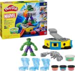 Play-Doh Marvel Hulk Smash & Squish Kids Playset with Bendy Action Figure and Accessories, Imagination Toys for Boys and Girls 4 and Up - Image 2