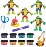 Play-Doh Teenage Mutant Ninja Turtles Cowabunga Creations Bendy 4 Inch Action Figures Set, Kids Arts & Crafts, TMNT Toys for Boys & Girls 4+ - Image 2