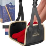 Portable Airplane Foot Hammock for Plane Travel with Memory Foam & Hardboard for No Feet or Leg Clashing - Long Flight Air Travel Essentials to Relax Feet Rest Flying Overseas by Beswalt (Black) - Image 2
