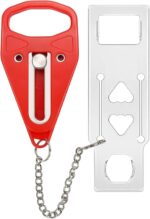 Portable Door Lock Extra Security Essential Safety & Privacy Travel Lockdown, Prevent Entry Stopper, Protect Family While Traveling Home Bedroom Hotel Apartment College (1 Red) - Image 2