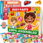QUOKKA Human Body Busy Books for Kids Ages 4-8 - Fun Human Anatomy Activities for Kids Learning at Home or Classrooms - My Preschool Montessory Busy Book for Toddlers 3-5 I Comes Fully Assembled - Image 2