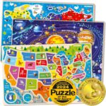 QUOKKA Puzzles for Kids Ages 4-6 - 3 Set Toddler Kids Puzzles Ages 3-5 - Learning United States Games for Childrens 6-8 - Educational Toys for 3 Year Old Boys and Girls - Award Winning - Image 2