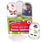 READY 2 LEARN Christmas Crafts - Design Your Own Snow Globes - Set of 4 - Christmas Snow Globes for Kids - Customizable Christmas Decorations for Home - Image 2