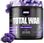 REDCON1 Total War Pre Workout, Grape - Fast Acting Caffeinated Preworkout for Men + Women with Beta Alanine - Contains Citrulline Malate for Increased Pump, Blood Flow (30 Servings) - Image 2