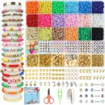 Redtwo 5100 Clay Beads Bracelet Making Kit, Flat Preppy Beads for Friendship Jewelry Making,Polymer Heishi Beads with Charms Gifts for Teen Girls Crafts for Girls Ages 8-12 - Image 2