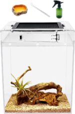 Reptileg Growth Tall Terrarium Set (PC), 8''*8''*11'' with Top Sliding Door Screen Ventilation Reptile Terrariums for Snake, Frog,Insect,Tarantula,Hermit Crab，Spider,Iguana,Tortoise,Bearded Dragon - Image 2