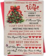 Romantic Christmas Card for Wife,Special Xmas Card for Wife,Unique Christmas Idea Gift from Husband - Image 2