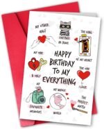 Romantic Happy Birthday Card for Boyfriend, Cute Birthday Greeting Card for Husband, Happy Birthday to My Everything Gift Idea - Image 2