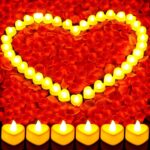 Rose Petals and Candles Set for Romantic Decoration, 3000 Pcs Red Rose Petals and 36 Pcs Heart Candle Lights for Special Night, Wedding, Anniversary, Valentine Day for Hotel and Bedroom Decor - Image 2