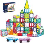 Ryoichi 138PCS Magnetic Building Tiles Set with 2 Cars, STEM Educational Construction Blocks & Montessori Learning Toys for Kids Ages 3-9+ Years - Image 2