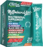 Sea Moss Powder Elderberry Ashwagandha Chlorella Manuka Honey VitaminD3 Vitamin C Zinc Spirulina Iodine Greens Detox Immune Support Sugar Free Hydration Powder Drink Mix – 20 Sticks - Image 2