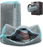 Shoe Washing Machine Bag, Laundry Shoe Bag for Washer and Dryer, Reusable Zipper Plush Sneaker Washing Machine Bag for Shoes, Gym,Tennis Shoes, Sports Delicate Gray 2pc - Image 2