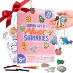 Shrinking Art Set - Craft Kit for Kids - Magic Shrinkies Kit with 30 Pre-cut Charms & Accessories - Shrink Plastic Sheets - DIY Keychain & Charms for Party Favor - Art and Craft for Kids 70pcs - Image 2