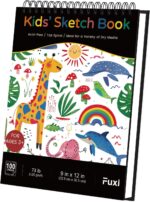 Sketch Book for Kids, 9" x 12" Kid Sketchbook, 100 Sheets (73lb/120gsm) Drawing Paper for Kids, Spiral Sketch Pad for Kid, Christmas Gifts for Grandkids. - Image 2